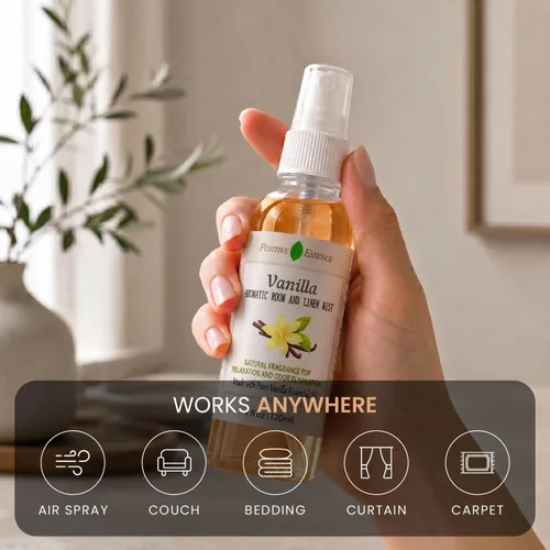 Miniatura 5 de Spray de Vainilla para Ropa de Cama y Habitación, Fragancia Natural para el Hogar Hecha con Aceite Esencial de Vainilla Puro, Perfecto Ambientador