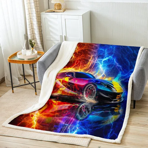 Miniatura 20 de Feelyou Butterfly Throw Blanket Butterflies Print Soft Fleece Sherpa Cozy Fuzzy Plush Warm Glitter Colorful Fuzzy Plush Throw Animal 40"x50" for Bed