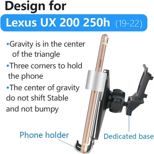 Miniatura 6 de LUNQIN - Soporte para teléfono de coche para Lexus UX 2019 2020 2021 2022 2023 2024 2025 2026 UX200 UX250H UX300H Accesorios para interiores