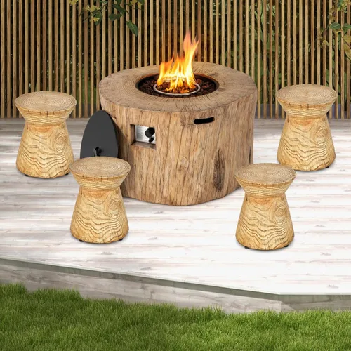 Miniatura 8 de Giantex Mesa auxiliar para exteriores en forma de reloj de arena, 14.5 pulgadas de profundidad x 17 pulgadas de alto, taburete de jardín hueco