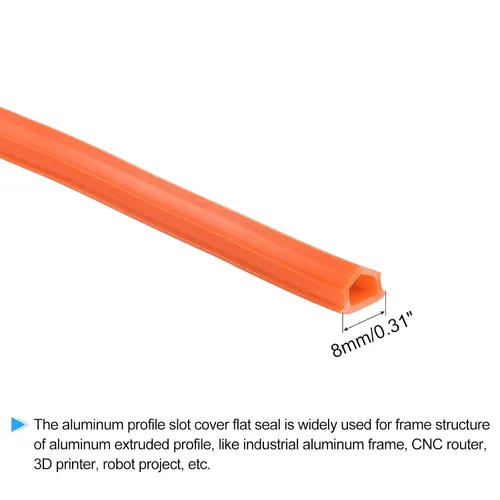 Miniatura 3 de MECCANIXITY - Cubierta plana de sello naranja para ranura de perfil de aluminio 6M 8mm 3030 4040 Serie para accesorios de impresora 3D, paquete de 1