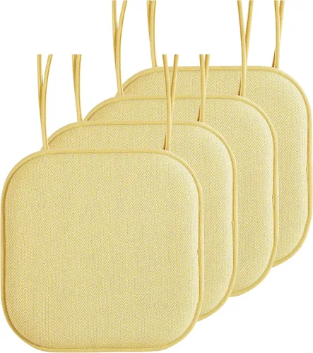 Miniatura 11 de Elegant Comfort Fundas de cojín para silla con lazos y parte trasera de goma antideslizante, espuma viscoelástica gruesa, almohadilla de cojín