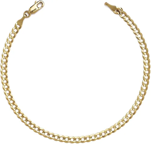 Miniatura 4 de Floreo 10k Fine gold 4mm Curb Cuban Chain Bracelet and Anklet