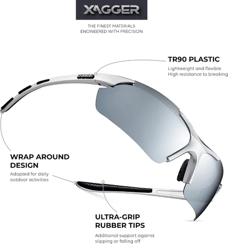 Miniatura 2 de Lentes de sol polarizados deportivos para hombres y mujeres, con diseño envolvente, UV400, para correr, béisbol, sóftbol, ciclismo, conducción