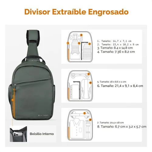 Miniatura 2 de K&F CONCEPT Bolso pequeño para cámara para fotógrafo, bolsa de hombro cruzada para cámara DSLR/SLR/sin espejo, estuche compacto para cámara