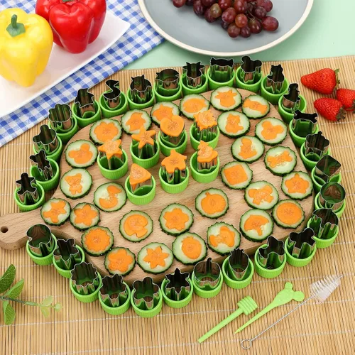 Miniatura 6 de NEW LIVE Juego de 35 cortadores de galletas, cortadores de verduras y frutas, sellos, moldes, cortadores de galletas mini