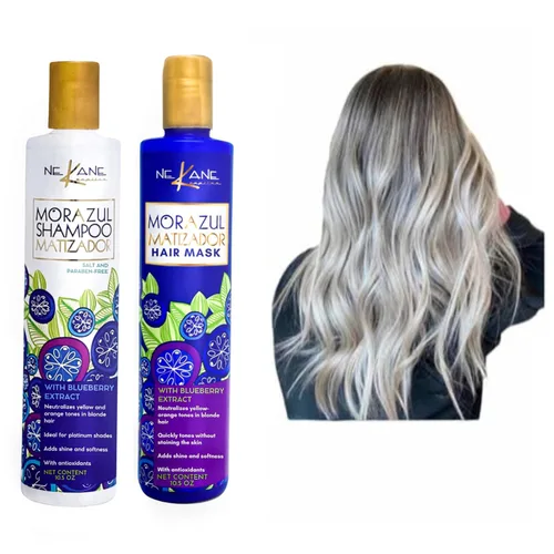 Nekane Morazul Kit de champú y mascarilla para el cabello, 10.58 onzas cada uno, para cabello rubio y gris