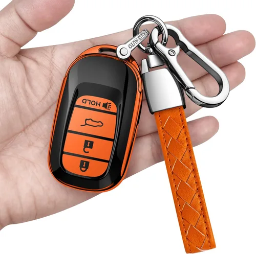 Miniatura 11 de Funda para llavero Honda con llavero de cuero TPU suave, protección completa, para 2022, 2023, 2024, 2025, Civic Accord HR-V Pilot CR-V, carcasa