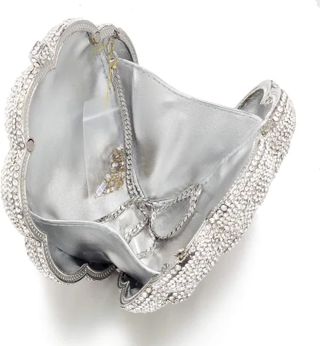 Miniatura 3 de Bolso de noche para mujer, bolso de embrague de cadena de metal con diamantes de imitación Fashion, AAA Rhinestone, Metal Chain