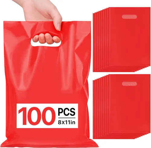 Miniatura 18 de ANZNKU 50 bolsas negras de recuerdo de fiesta, 8 x 11 pulgadas, bolsa de regalo para dulces de Pascua, joyas artesanales, bolsas de regalo