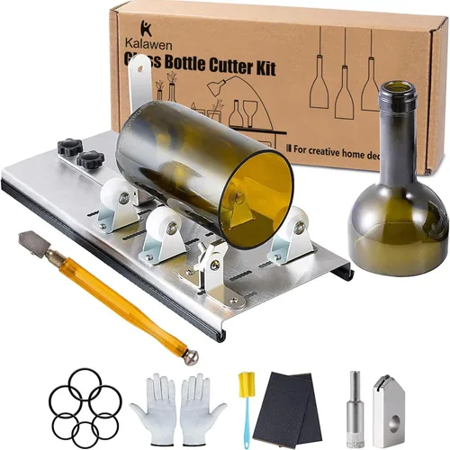 Cortador de botellas de vidrio, cortador de botellas mejorado y kit de cortador de vidrio para botellas, herramienta de corte de botellas de vino