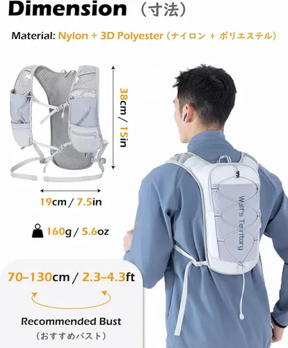 Miniatura 2 de TRIWONDER Mochila de hidratación para correr, chaleco de agua ligero para hombres y mujeres, paquete de agua de hidratación para ciclismo, correr