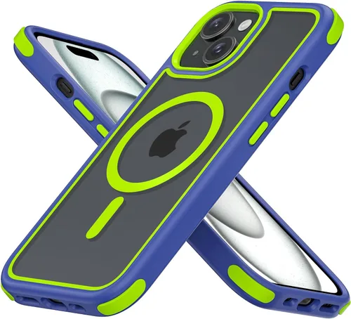 Miniatura 13 de Mobnano Funda para iPhone 13 Pro, compatible con MagSafe, funda transparente con anillo magnético, diseño multicolor protector a prueba de golpes