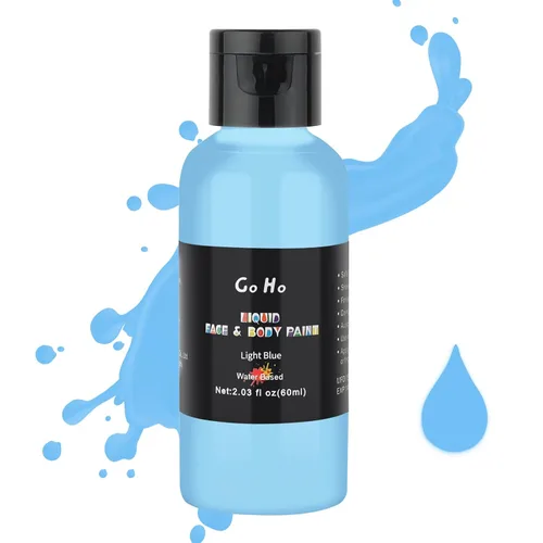 Miniatura 12 de Go Ho Pintura líquida blanca para rostro y cuerpo, a base de agua, especial FX y maquillaje de Halloween Blanco