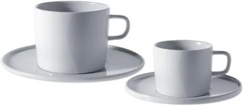 Miniatura 2 de A di Alessi - Platillo para taza de moca, porcelana blanca, juego de 4, 4-3/4 pulgadas