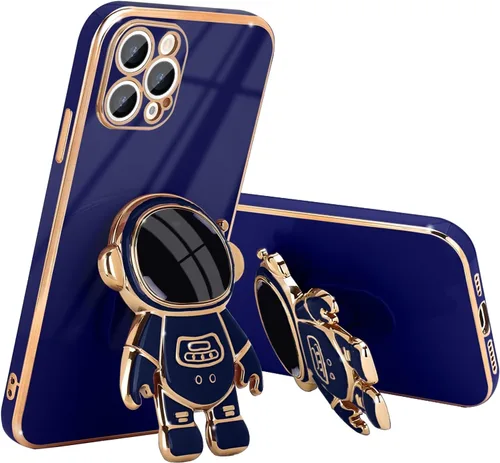 Miniatura 19 de Pepmune Funda compatible con iPhone 12 Bonita Diseño de Soporte de Astronauta en 3D Protección de Cámara A Prueba de Golpes Cubierta Trasera Suave