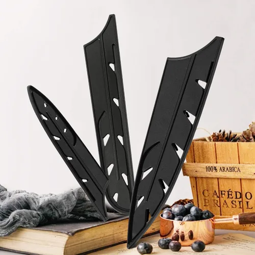 Miniatura 7 de XYJ 9 piezas de plástico cubiertas de cuchillo mangas protector de borde protector de hoja para cuchillo de chef de cocina