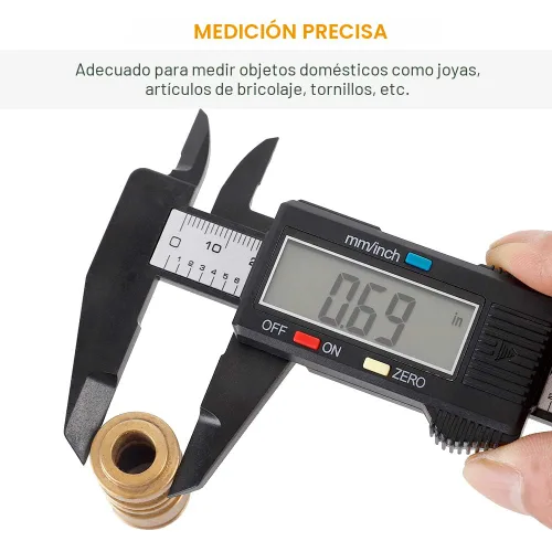 Miniatura 6 de Calibre digital, calibre Sangabery de 6 pulgadas con pantalla LCD extragrande, herramienta de medición de pinzas Vernier de plástico, regla