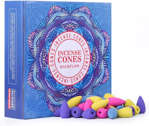 Conos de incienso de alta calidad, 160 piezas, rosa, océano, jazmín, lavanda para meditación, yoga y aromaterapia