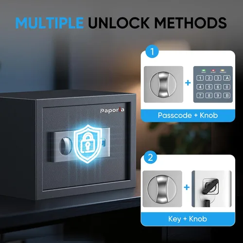 Miniatura 3 de Caja fuerte digital para el hogar, caja de seguridad para pies, caja de seguridad para dinero, joyas, documentos y armas, seguridad digital