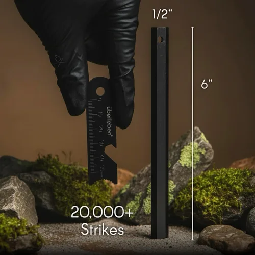 Miniatura 2 de Überleben Hexå Ferro Rod Fire Starter Survival Tool – Up to 20,000 Strikes, 1/2" Thick Hexagon Fire Steel with Multi-Tool Striker & Lanyard