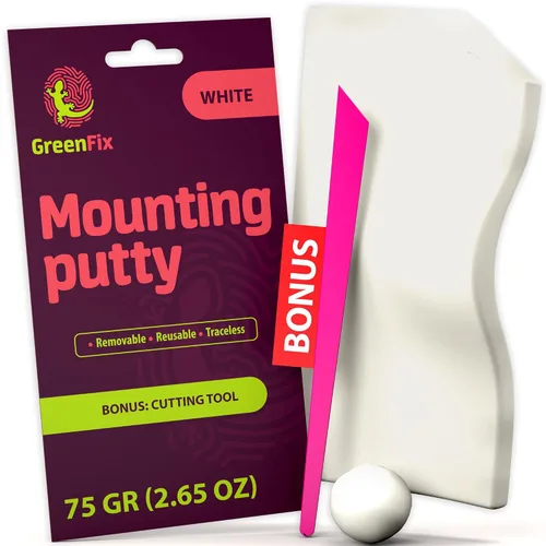 Miniatura 9 de GreenFix Masilla de Montaje 2.65oz - Masilla Adhesiva Azul - Masilla Adhesiva Removible para Pósters Sin Dejar Marcas - Masilla Adhesiva
