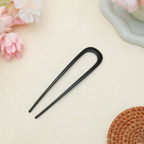 Miniatura 4 de 3 horquillas de metal para el pelo francés, para mujer, horquillas para moños, accesorios metálicos para el cabello (negro)