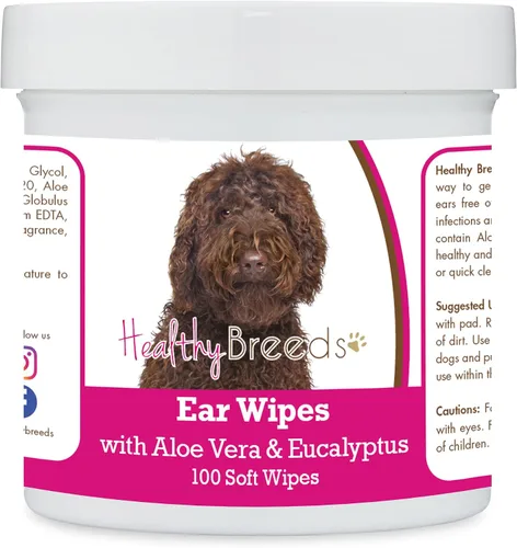 Miniatura 77 de Healthy Breeds Pastor alemán, silla de montar, toallitas de limpieza de oídos con aloe y eucalipto para perros, 100