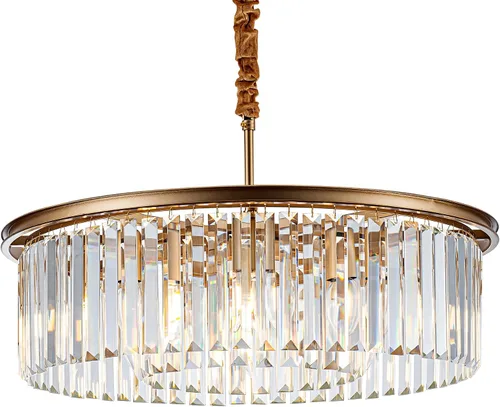 Miniatura 14 de Candelabro de cristal negro de 23 pulgadas, 8 luces, moderno colgante de cristal, lámpara de techo, 2 anillos, candelabros de lujo, para comedor, 2