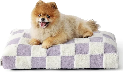Miniatura 27 de LE SURE - Cama pequeña para perro con espuma triturada gruesa, cama para interiores con funda afelpada extraíble y base antideslizante, verde