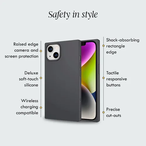 Miniatura 3 de COCOMII Funda rectangular para iPhone 14 Plus/15 Plus, silicona gris mate 2-Tinware Gris