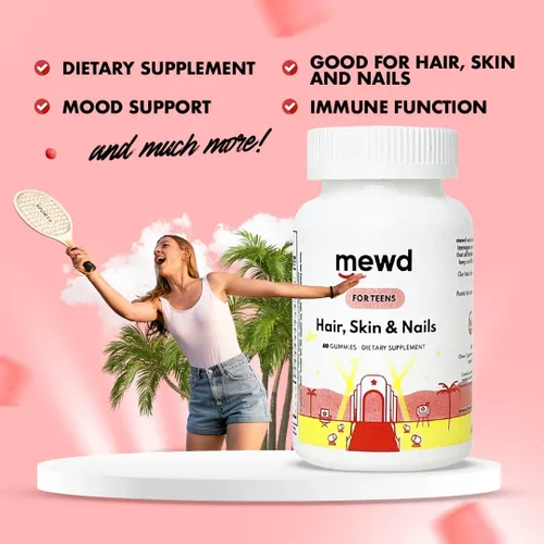 Miniatura 5 de MEWD Gomitas multivitamínicas para el cabello, la piel y las uñas para adolescentes y niños, fuerza y crecimiento de biotina con zinc, vitaminas A