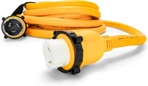 Miniatura 5 de Camco PowerGrip - Cable de extensión para marino/barco de 12 pies con adaptadores de bloqueo de 164.0 ft/50 F, permite una fácil conexión del barco
