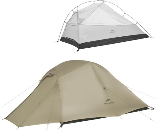 Miniatura 12 de Naturehike Cloud Up - Tienda de campaña para 3 personas con huella, 3 estaciones, ligera, para 3 personas, para acampar y senderismo Mostaza Verde