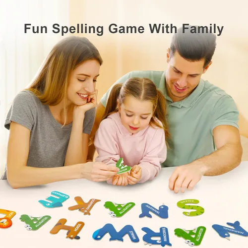 Miniatura 2 de Mideer Letras magnéticas grandes para niños de 1 a 3 años, 26 piezas de imanes del alfabeto de animales, juego de juguetes para nevera, coloridos