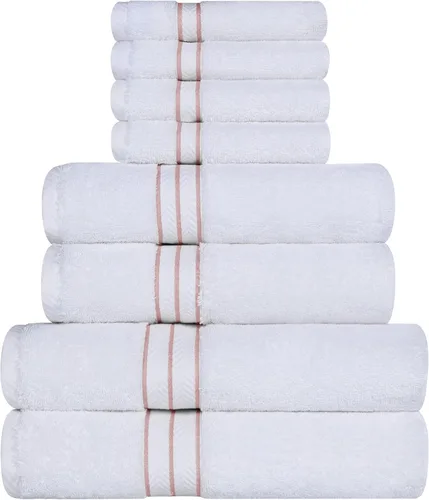 Miniatura 67 de Juego de toallas de baño de algodón turco ultra suave de Superior, juego de 2 piezas, toallas para la ducha, baño, artículos esenciales para el Latte