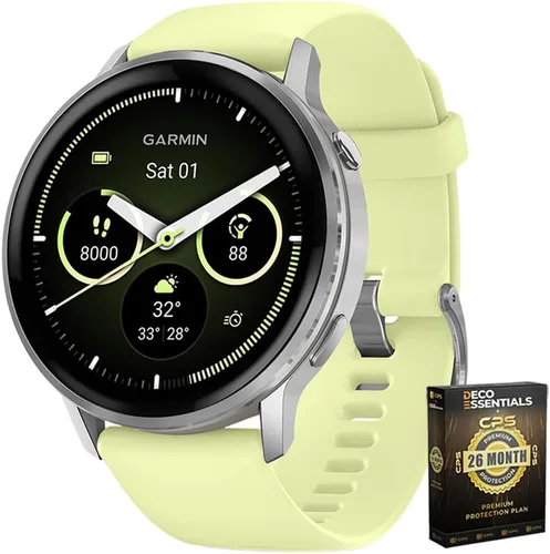 Miniatura 14 de Garmin 010-03013-03 Venu 4, reloj inteligente de 1.614 in, oro lunar con banda de hueso y correa de cuero arena clara con Deco Essentials exclusivo