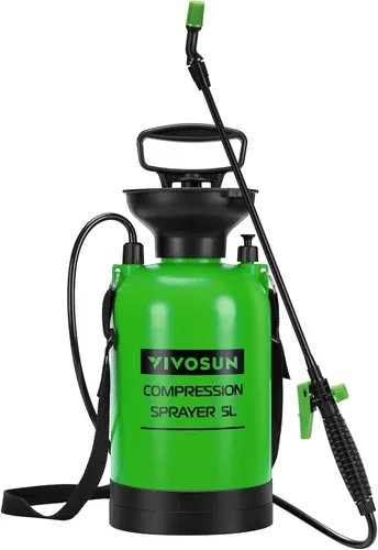 Miniatura 13 de VIVOSUN Pulverizador a presión de bomba de 1.35 galones, botella de agua a presión para césped y jardín con correa ajustable para el hombro