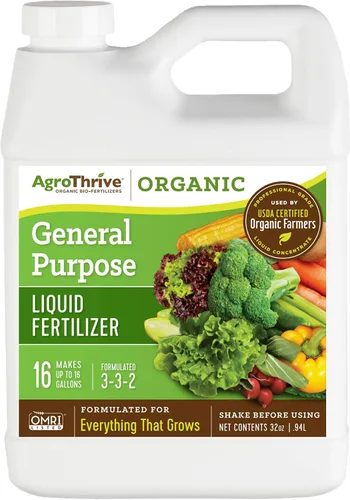 Miniatura 7 de AgroThrive Fertilizante líquido orgánico multiusos - 3-3-2 NPK (ATGP1320) (2.5 galones) para césped, verduras, invernaderos, hierbas y todo lo demás