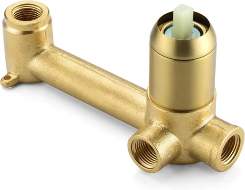 Miniatura 5 de SUMERAIN Grifo de baño de oro cepillado grifo de montaje en pared de latón sola manija con válvula áspera