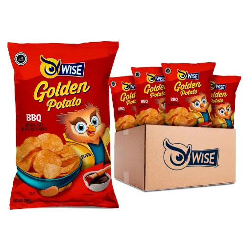 Wise Snacks BBQ Patatas fritas, 0.75 onzas (paquete de 40) – Asador crujiente y sabroso, sin gluten, sin OMG, papas fritas perfectas para fiestas y
