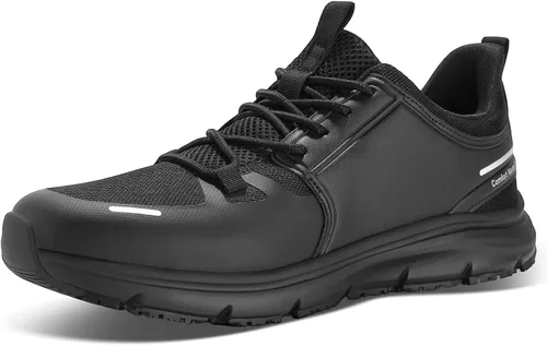 Zapatos de trabajo antideslizantes para hombre, resistentes al agua, cómodos, transpirables, ligeros, para caminar, color negro, para cocinero,