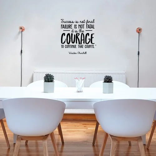 Miniatura 2 de Winston Churchill - Adhesivo decorativo para pared, diseño con frase motivacional para el hogar, entrenamiento, dormitorio, oficina, trabajo (negro)