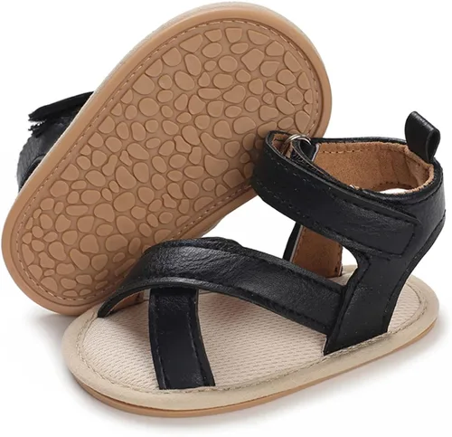 E-FAK Sandalias de verano para bebés y niñas al aire libre, playa, suela suave de goma antideslizante para recién nacidos, zapatos para primeros