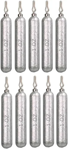 Miniatura 10 de Reaction Tackle Pesos de tiro de caída - Plomos para pesca de tiro de caída de agua salada y agua dulce - Forma de lápiz delgado - Plomos de pesca