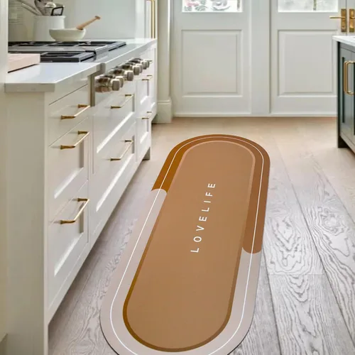 Miniatura 23 de Tapetes de baño de goma de secado rápido, antideslizantes, súper absorbentes, de secado instantáneo, alfombra de baño frente al fregadero de la Beige