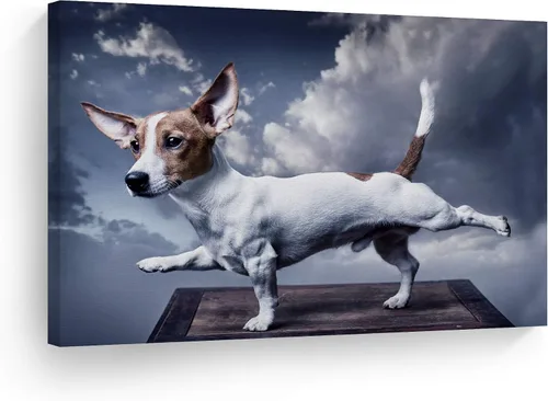 Miniatura 10 de Diseño de arte de la sonrisa Retrato de lindo Yorkie Yorkshire Terrier perro animal lienzo de pared impresión arte del dueño de mascotas amante