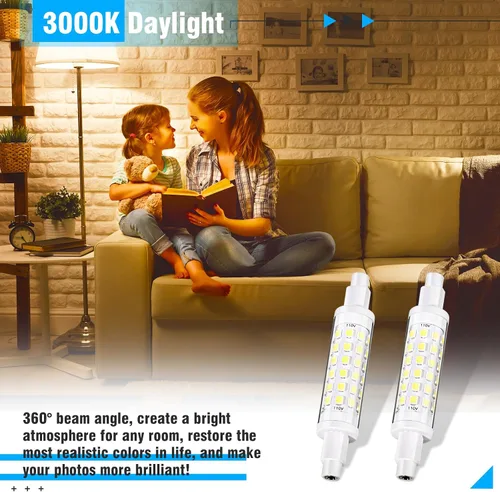 Miniatura 5 de Honoson 2 piezas Bombilla LED R7S 100W Bombillas de repuesto halógenas Globo regulable T3 Tipo J Luz para trabajo Iluminación de paisajes Lámparas