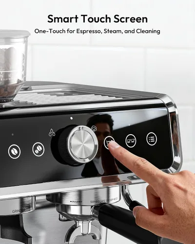 Miniatura 6 de EUHOMY Máquina de Espresso con Molinillo, Cafetera de 20 Bares con Varilla de Vapor para Espumar Leche, Máquinas de Café Espresso Profesionales