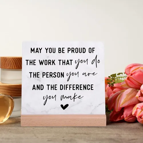 Miniatura 3 de Regalos para compañeros de trabajo para mujeres y hombres, regalo de oficina para compañeros de trabajo, placa inspiradora de decoración